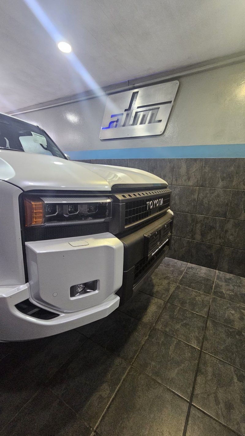 Toyota Land Cruiser inside the ATM Chiptuning Mossel Bay dyno room